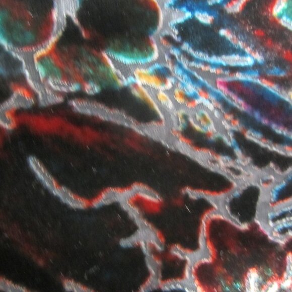 Chicos 2 Women Large Multicolor Silk Asian Accent Cardigan Purple Black Velvet - Picture 7 of 12